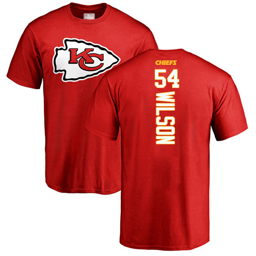Men Kansas City Chiefs #54 Wilson Damien Red Backer NFL T Shirt->nfl t-shirts->Sports Accessory